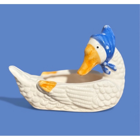 Vintage Giftwares Co Duck Goose Planter Soap Dish Painted Cottagecore Taiwan - Picture 1 of 5